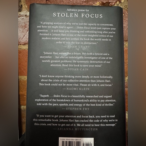 Stolen Focus Book by Johann Hari - Black Cover - Picture 3 of 3